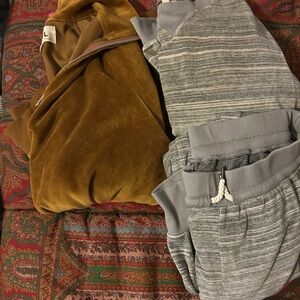 (Lot) Madewell Mustard Hoodie and Gray Joggers Set Sz. Small